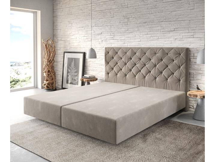 Boxspringgestell Dream-Great 180x200 cm Mikrofaser Beige, Bettgestelle von Delife