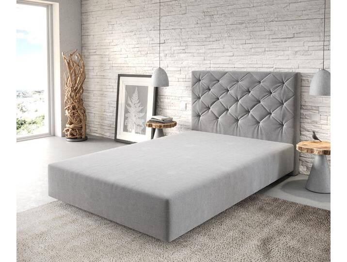 Boxspringgestell Dream-Great Mikrofaser Grau 120x200 cm, Bettgestelle Boxspringgestell Dream-Great Mikrofaser Grau 120x200 cm, Bettgestelle von Delife