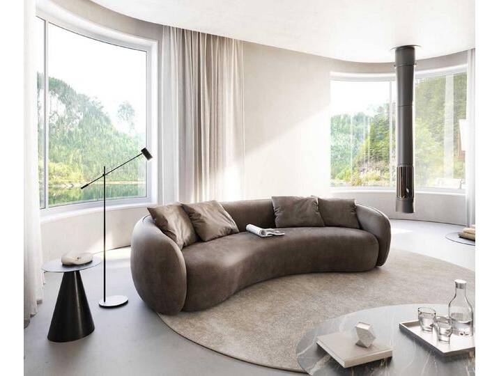 DELIFE 3-Sitzer Larna, Mikrofaser Taupe Vintage 260x120 cm 3-Sitzer, grau, Taupe von Delife