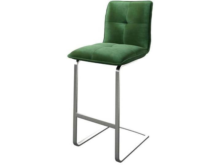 DELIFE Barhocker Maddy-Flex, Freischwinger flach Edelstahl Samt Grün, grün, Freischwinger flach Edelstahl gebürstet DELIFE Barhocker Maddy-Flex, Freischwinger flach Edelstahl Samt Grün, grün, Freischwinger flach Edelstahl gebürstet von Delife