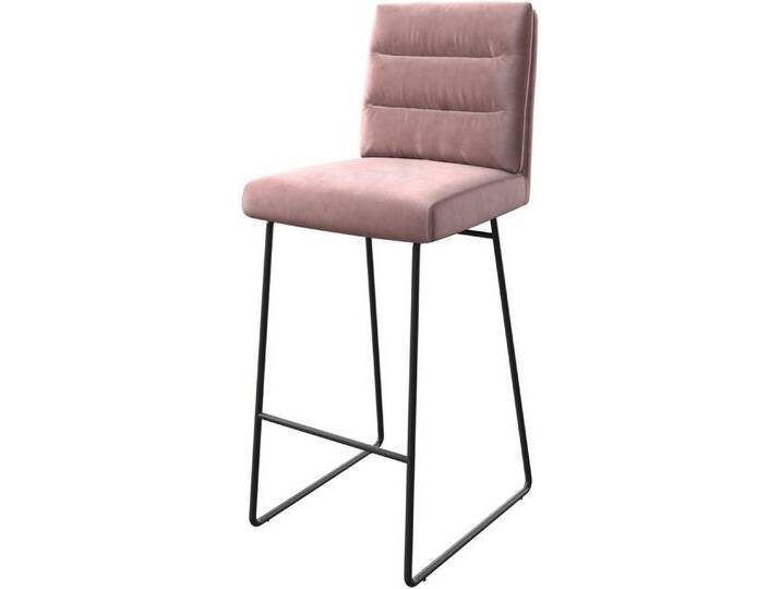 DELIFE Barhocker Pela-Flex, Kufengestell Metall Samt Rosé, rosa, Kufengestell Metall, Rosa DELIFE Barhocker Pela-Flex, Kufengestell Metall Samt Rosé, rosa, Kufengestell Metall, Rosa von Delife