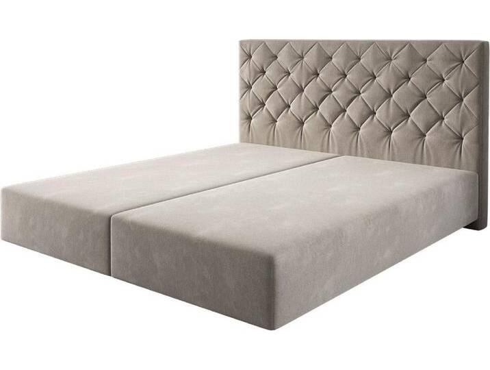 DELIFE Bettgestell Dream-Great, Mikrofaser Beige 180x200 cm, beige weiß von Delife