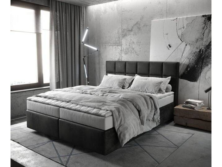 DELIFE Boxspringbett Dream-Fine, Mikrofaser Anthrazit Vintage 160x200 cm mit Matratze und Topper, grau, Mikrofaserstoff, Bonell-Federkernmatratze DELIFE Boxspringbett Dream-Fine, Mikrofaser Anthrazit Vintage 160x200 cm mit Matratze und Topper, grau, Mikrofaserstoff, Bonell-Federkernmatratze von Delife