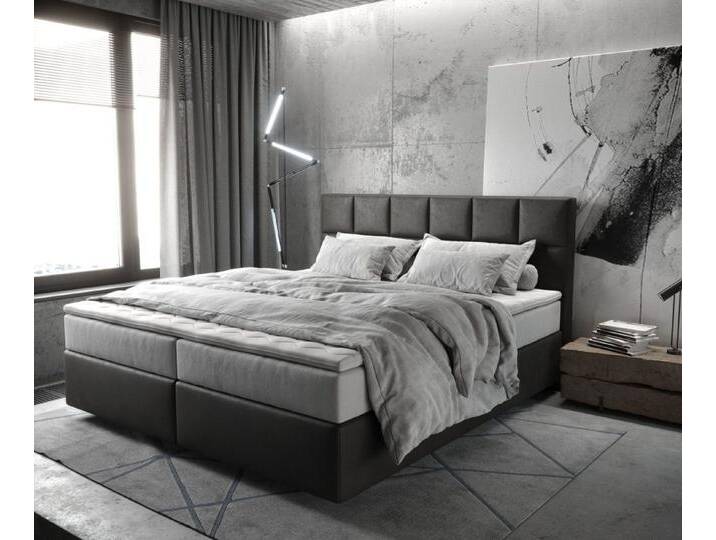 DELIFE Boxspringbett Dream-Fine, Mikrofaser Anthrazit Vintage 180x200 cm TFK Matratze u. Topper, grau, Mikrofaserstoff, wendbare Taschen-Federkernmatratze DELIFE Boxspringbett Dream-Fine, Mikrofaser Anthrazit Vintage 180x200 cm TFK Matratze u. Topper, grau, Mikrofaserstoff, wendbare Taschen-Federkernmatratze von Delife