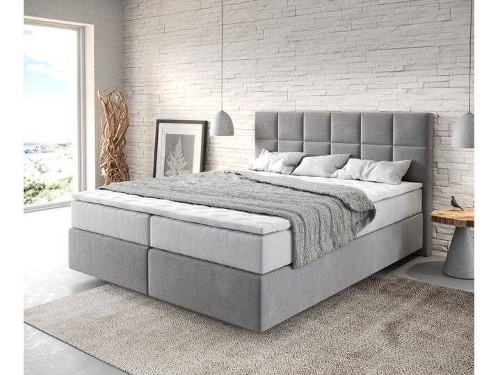 DELIFE Boxspringbett Dream-Fine, Mikrofaser Grau 160x200 cm mit TFK Matratze und Visco Topper, grau, Mikrofaserstoff, wendbare Taschen-Federkernmatratze DELIFE Boxspringbett Dream-Fine, Mikrofaser Grau 160x200 cm mit TFK Matratze und Visco Topper, grau, Mikrofaserstoff, wendbare Taschen-Federkernmatratze von Delife