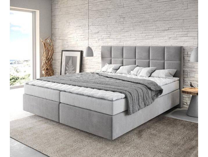 DELIFE Boxspringbett Dream-Fine, Mikrofaser Grau 180x200 cm mit Matratze und Topper, grau, Mikrofaserstoff, Bonell-Federkernmatratze , H3 , H3 DELIFE Boxspringbett Dream-Fine, Mikrofaser Grau 180x200 cm mit Matratze und Topper, grau, Mikrofaserstoff, Bonell-Federkernmatratze , H3 , H3 von Delife