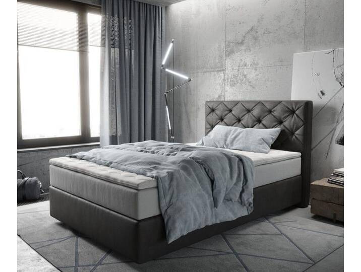 DELIFE Boxspringbett Dream-Great, Mikrofaser Anthrazit Vintage 120x200 cm TFK Matratze u. Topper, grau, Mikrofaserstoff, wendbare Taschen-Federkernmatratze DELIFE Boxspringbett Dream-Great, Mikrofaser Anthrazit Vintage 120x200 cm TFK Matratze u. Topper, grau, Mikrofaserstoff, wendbare Taschen-Federkernmatratze von Delife