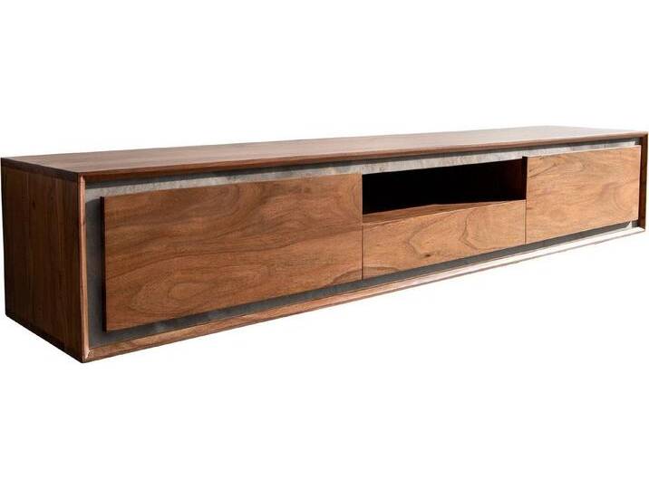 DELIFE Lowboard Stonegrace, Akazie Braun Steinfurnier 175 cm 2 Türen 1 Schublade 1 Fach, braun, Akazie, Braun von Delife