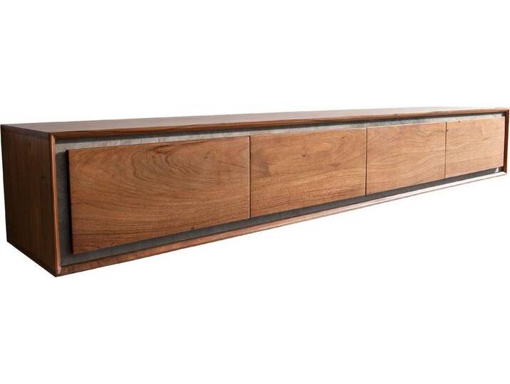 DELIFE Lowboard Stonegrace, Akazie Braun Steinfurnier 200 cm 4 Türen Schwebend Lowboard, braun, Akazie, Braun von Delife