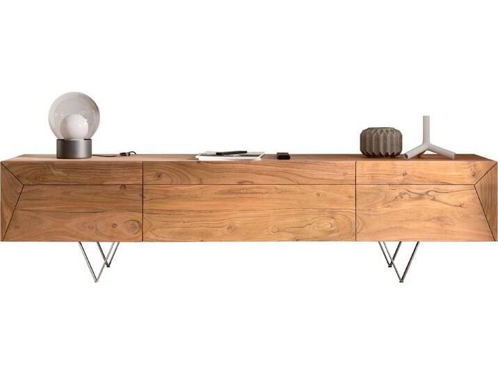 DELIFE Lowboard Wyatt, Akazie Natur 175 cm 1 Klappe 2 Türen Designer Lowboard, beige, Akazie, Natur von Delife