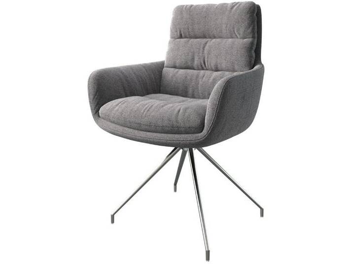 DELIFE Polsterstuhl Abelia-Flex, Armlehnen Kreuzgestell konisch Edelstahl Struktur Hellgrau, grau, Strukturstoff , Edelstahl gebürstet DELIFE Polsterstuhl Abelia-Flex, Armlehnen Kreuzgestell konisch Edelstahl Struktur Hellgrau, grau, Strukturstoff , Edelstahl gebürstet von Delife