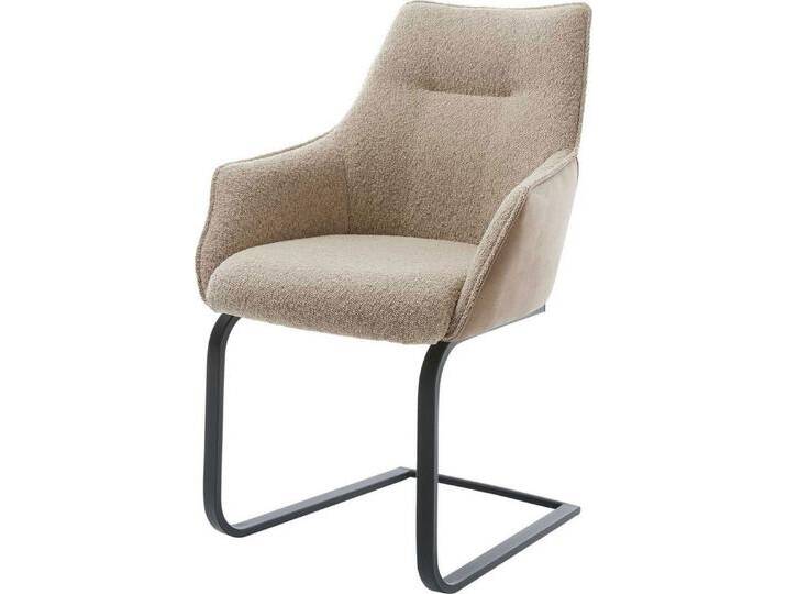 DELIFE Polsterstuhl Alja-Flex, mit Armlehnen Freischwinger flach Schwarz Materialmix Schlamm Taschenf, grau, Mikrofaser/Bouclé , Metall DELIFE Polsterstuhl Alja-Flex, mit Armlehnen Freischwinger flach Schwarz Materialmix Schlamm Taschenf, grau, Mikrofaser/Bouclé , Metall von Delife