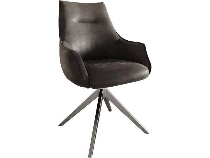 DELIFE Polsterstuhl Alja-Flex, mit Armlehnen Kreuzgestell breit Edelstahl Anthrazit Vintage 360° dreh, grau, Mikrofaserstoff , Edelstahl gebürstet DELIFE Polsterstuhl Alja-Flex, mit Armlehnen Kreuzgestell breit Edelstahl Anthrazit Vintage 360° dreh, grau, Mikrofaserstoff , Edelstahl gebürstet von Delife