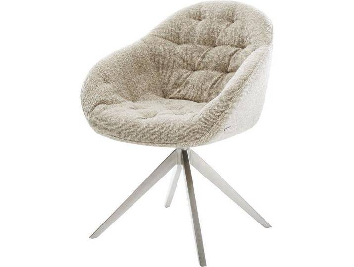 DELIFE Polsterstuhl Gaio-Flex, Kreuzgestell breit Edelstahl Webstoff Soft Beige 360° drehbar Wippfunk, beige weiß, Webstoff Soft , Edelstahl gebürstet DELIFE Polsterstuhl Gaio-Flex, Kreuzgestell breit Edelstahl Webstoff Soft Beige 360° drehbar Wippfunk, beige weiß, Webstoff Soft , Edelstahl gebürstet von Delife