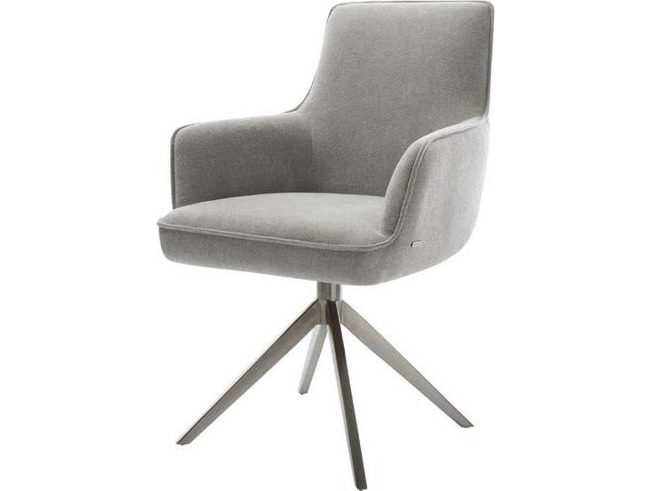 DELIFE Polsterstuhl Heira-Flex, mit Armlehnen Kreuzgestell breit Graphit Strukturstoff Soft Grau 360°, grau, Strukturstoff Soft , Edelstahl gebürstet DELIFE Polsterstuhl Heira-Flex, mit Armlehnen Kreuzgestell breit Graphit Strukturstoff Soft Grau 360°, grau, Strukturstoff Soft , Edelstahl gebürstet von Delife