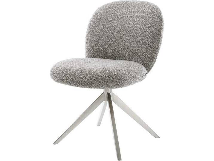 DELIFE Polsterstuhl Nube-Flex, Kreuzgestell breit Edelstahl Bouclé Silbergrau 360° drehbar Taschenfed, grau silberfarben, Boucle , Edelstahl gebürstet DELIFE Polsterstuhl Nube-Flex, Kreuzgestell breit Edelstahl Bouclé Silbergrau 360° drehbar Taschenfed, grau silberfarben, Boucle , Edelstahl gebürstet von Delife