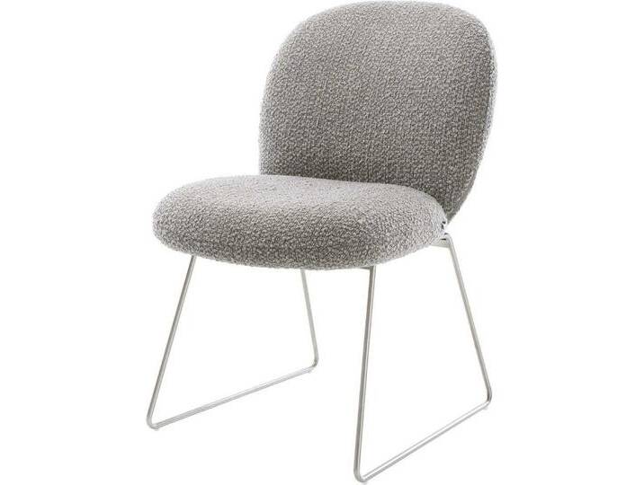 DELIFE Polsterstuhl Nube-Flex, Kufengestell Edelstahl Bouclé Silbergrau Taschenfederkern, grau silberfarben, Boucle , Edelstahl gebürstet DELIFE Polsterstuhl Nube-Flex, Kufengestell Edelstahl Bouclé Silbergrau Taschenfederkern, grau silberfarben, Boucle , Edelstahl gebürstet von Delife