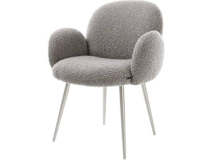 DELIFE Polsterstuhl Nube-Flex, mit Armlehnen 4-Fuß konisch Edelstahl Bouclé Silbergrau Taschenfederke, grau silberfarben, Boucle , Edelstahl gebürstet DELIFE Polsterstuhl Nube-Flex, mit Armlehnen 4-Fuß konisch Edelstahl Bouclé Silbergrau Taschenfederke, grau silberfarben, Boucle , Edelstahl gebürstet von Delife