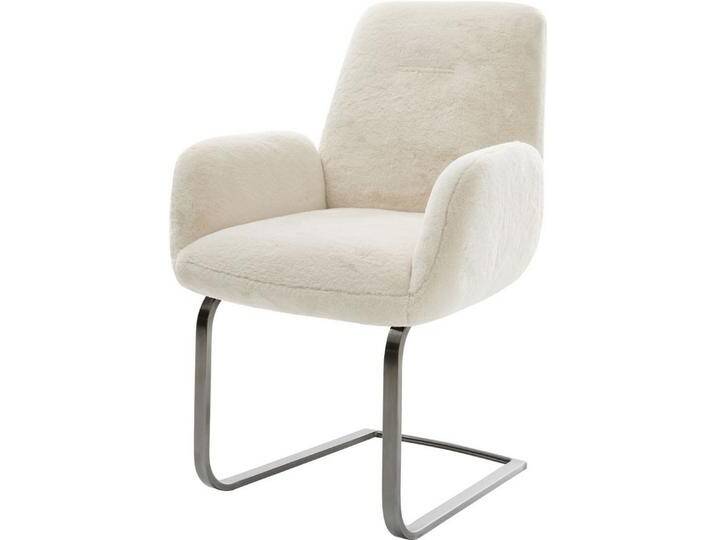 DELIFE Polsterstuhl Zoa-Flex, Freischwinger flach Graphit Plüsch Creme-Weiß Taschenfederkern, Plüsch , Edelstahl gebürstet, Freischwinger flach DELIFE Polsterstuhl Zoa-Flex, Freischwinger flach Graphit Plüsch Creme-Weiß Taschenfederkern, Plüsch , Edelstahl gebürstet, Freischwinger flach von Delife