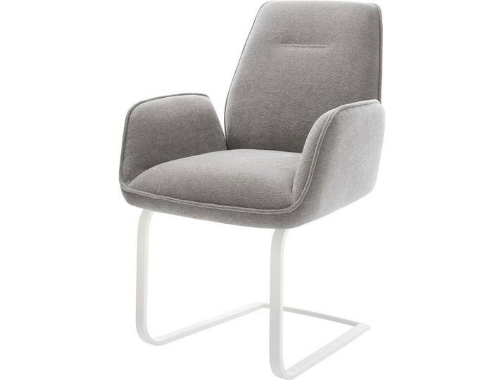 DELIFE Polsterstuhl Zoa-Flex, Freischwinger flach Weiß Strukturstoff Soft Grau Taschenfederkern, grau, Strukturstoff Soft , Metall DELIFE Polsterstuhl Zoa-Flex, Freischwinger flach Weiß Strukturstoff Soft Grau Taschenfederkern, grau, Strukturstoff Soft , Metall von Delife