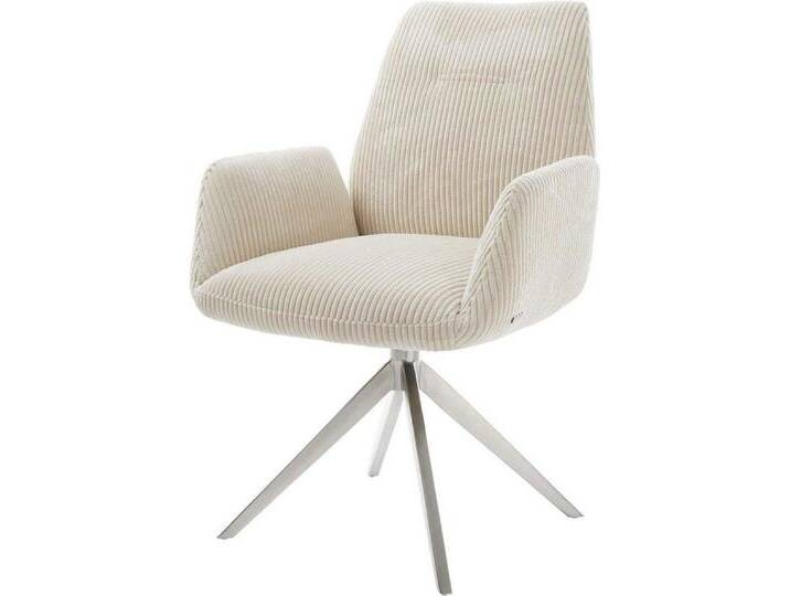 DELIFE Polsterstuhl Zoa-Flex, Kreuzgestell breit Edelstahl Cord Beige 360° drehbar Wippfunktion Tasc, beige weiß, Cord , Edelstahl gebürstet DELIFE Polsterstuhl Zoa-Flex, Kreuzgestell breit Edelstahl Cord Beige 360° drehbar Wippfunktion Tasc, beige weiß, Cord , Edelstahl gebürstet von Delife