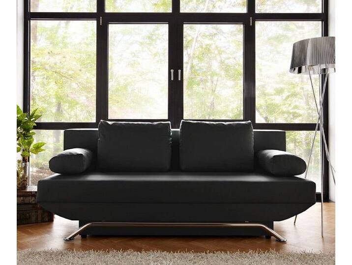 DELIFE Schlafsofa Cady, Schwarz 200x90 Schlaffunktion und Bettkasten Schlafsofa, schwarz, Schwarz von Delife