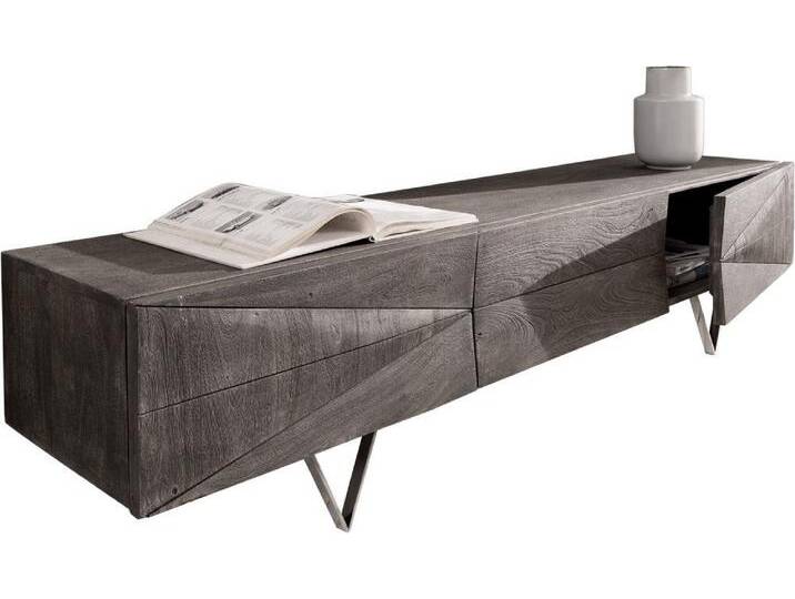 DELIFE TV-Board Wyatt, Akazie Platin 175 cm 2 Türen 1 Klappe Design Lowboard, grau, Akazie, Platin DELIFE TV-Board Wyatt, Akazie Platin 175 cm 2 Türen 1 Klappe Design Lowboard, grau, Akazie, Platin von Delife