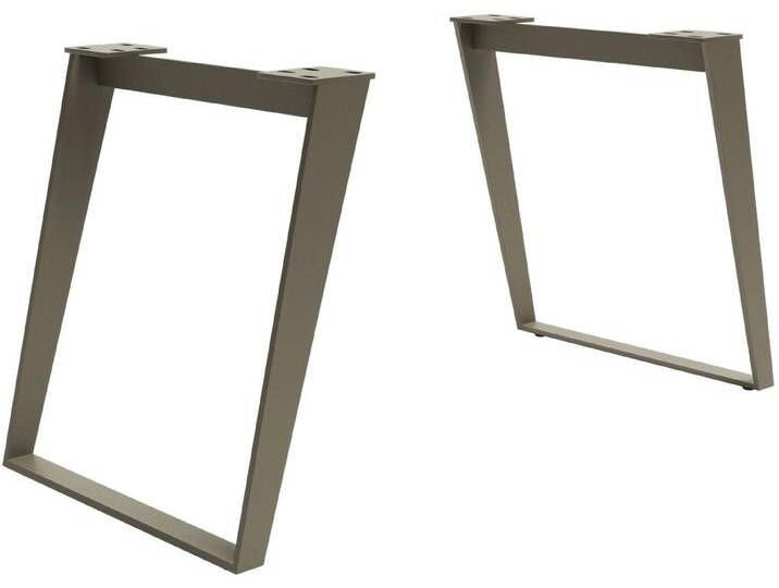 DELIFE Tischbein Metall, Schräg Effektfinish Titan(2er-Set), Metall, Titanfarbig von Delife