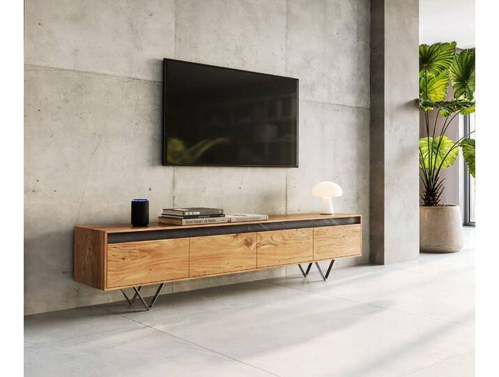 Designer-Lowboard Stonegrace 200 cm Akazie Natur Schiefer 4 Schübe, Lowboards von Delife