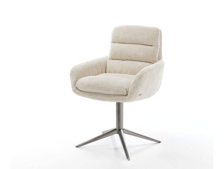 Drehstuhl Abelia-Flex mit Armlehnen Cord Beige Fußkreuz Graphit 360° drehbar Wippfunktion, Esszimmerstühle Drehstuhl Abelia-Flex mit Armlehnen Cord Beige Fußkreuz Graphit 360° drehbar Wippfunktion, Esszimmerstühle von Delife