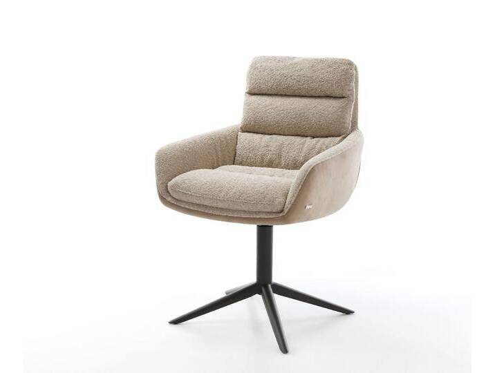 Drehstuhl Abelia-Flex mit Armlehnen Materialmix Schlamm Fußkreuz Schwarz 360° drehbar Wippfunktion, Esszimmerstühle Drehstuhl Abelia-Flex mit Armlehnen Materialmix Schlamm Fußkreuz Schwarz 360° drehbar Wippfunktion, Esszimmerstühle von Delife