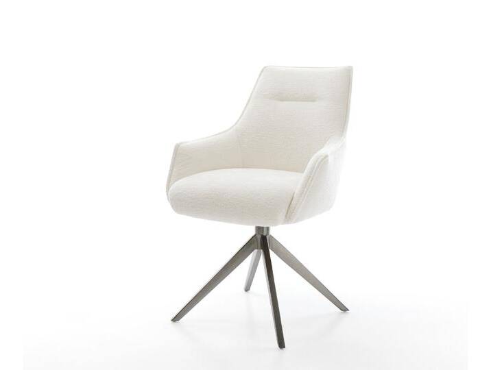 Drehstuhl Alja-Flex mit Armlehnen Bouclé Soft Beige Kreuzgestell breit Graphit 360° drehbar Wippfunktion Taschenfederkern, Esszimmerstühle Drehstuhl Alja-Flex mit Armlehnen Bouclé Soft Beige Kreuzgestell breit Graphit 360° drehbar Wippfunktion Taschenfederkern, Esszimmerstühle von Delife