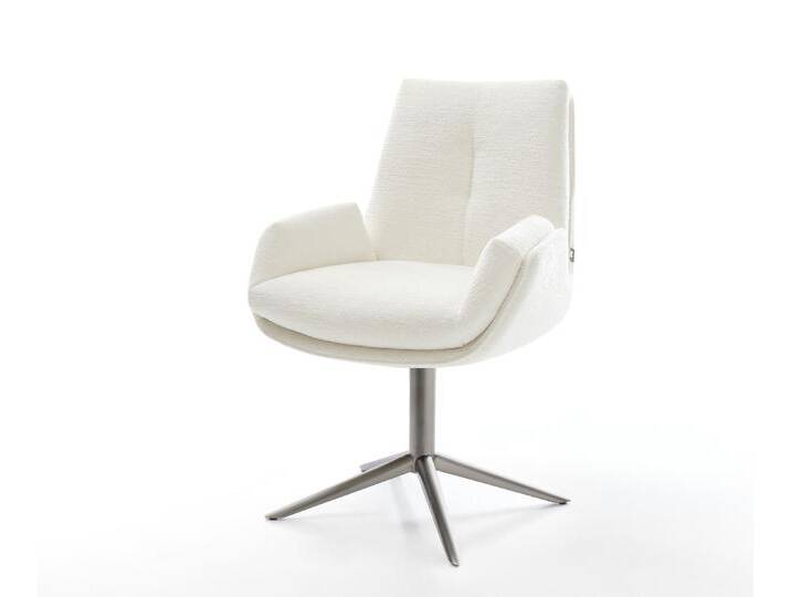 Drehstuhl Clea-Flex Bouclé Soft Beige Fußkreuz Graphit 360° drehbar Wippfunktion, Esszimmerstühle Drehstuhl Clea-Flex Bouclé Soft Beige Fußkreuz Graphit 360° drehbar Wippfunktion, Esszimmerstühle von Delife