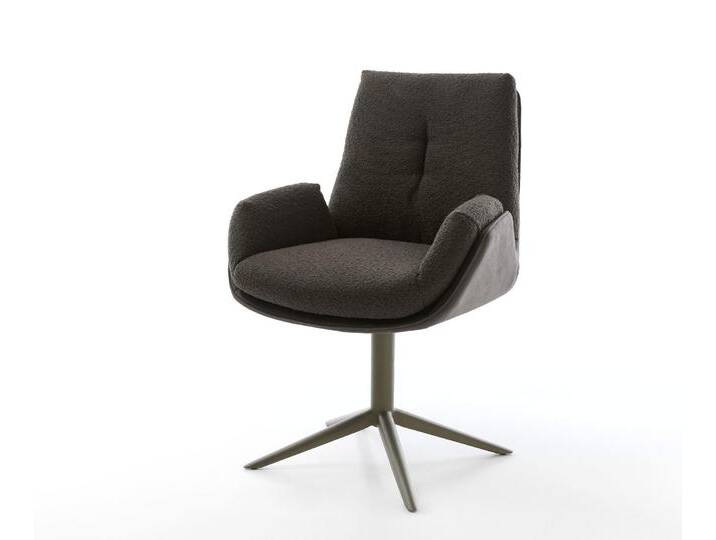 Drehstuhl Clea-Flex Materialmix Schwarz Fußkreuz Effektfinish Titan 360° drehbar Wippfunktion, Esszimmerstühle Drehstuhl Clea-Flex Materialmix Schwarz Fußkreuz Effektfinish Titan 360° drehbar Wippfunktion, Esszimmerstühle von Delife