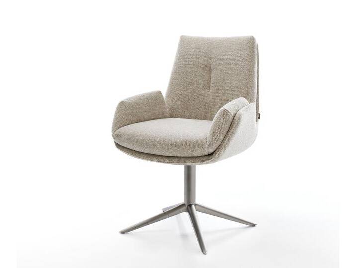 Drehstuhl Clea-Flex Webstoff Soft Beige Fußkreuz Graphit 360° drehbar Wippfunktion, Esszimmerstühle Drehstuhl Clea-Flex Webstoff Soft Beige Fußkreuz Graphit 360° drehbar Wippfunktion, Esszimmerstühle von Delife