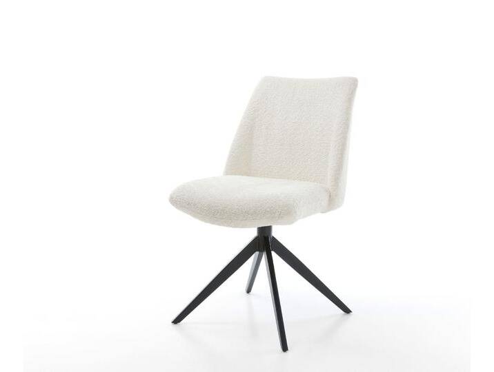 Drehstuhl Elso-Flex Bouclé Weiß Kreuzgestell breit Schwarz 360° drehbar Wippfunktion Taschenfederkern, Esszimmerstühle Drehstuhl Elso-Flex Bouclé Weiß Kreuzgestell breit Schwarz 360° drehbar Wippfunktion Taschenfederkern, Esszimmerstühle von Delife