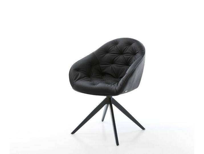 Drehstuhl Gaio-Flex Echt-Leder Schwarz Kreuzgestell breit Schwarz 360° drehbar Wippfunktion, Esszimmerstühle Drehstuhl Gaio-Flex Echt-Leder Schwarz Kreuzgestell breit Schwarz 360° drehbar Wippfunktion, Esszimmerstühle von Delife