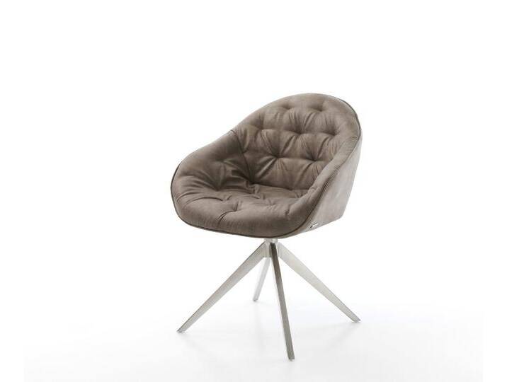 Drehstuhl Gaio-Flex Mikrofaser Taupe Vintage Kreuzgestell breit Edelstahl 360° drehbar Wippfunktion, Esszimmerstühle Drehstuhl Gaio-Flex Mikrofaser Taupe Vintage Kreuzgestell breit Edelstahl 360° drehbar Wippfunktion, Esszimmerstühle von Delife
