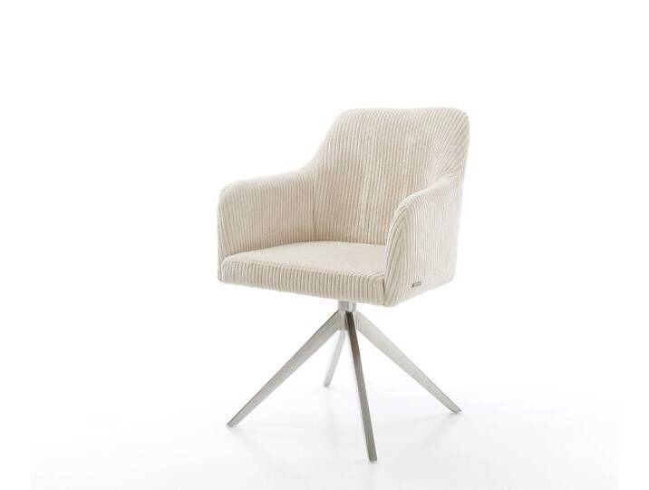 Drehstuhl Greg-Flex Cord Beige Kreuzgestell breit Edelstahl 360° drehbar Wippfunktion Taschenfederkern, Esszimmerstühle Drehstuhl Greg-Flex Cord Beige Kreuzgestell breit Edelstahl 360° drehbar Wippfunktion Taschenfederkern, Esszimmerstühle von Delife