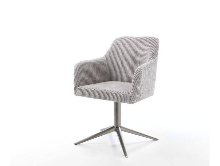 Drehstuhl Greg-Flex Cord Silbergrau Fußkreuz Graphit 360° drehbar Wippfunktion Taschenfederkern, Esszimmerstühle Drehstuhl Greg-Flex Cord Silbergrau Fußkreuz Graphit 360° drehbar Wippfunktion Taschenfederkern, Esszimmerstühle von Delife