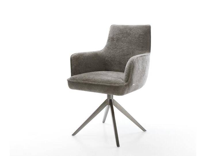 Drehstuhl Heira-Flex mit Armlehnen Bouclé Soft Schlamm Kreuzgestell breit Graphit 360° drehbar Wippfunktion Taschenfederkern, Esszimmerstühle Drehstuhl Heira-Flex mit Armlehnen Bouclé Soft Schlamm Kreuzgestell breit Graphit 360° drehbar Wippfunktion Taschenfederkern, Esszimmerstühle von Delife