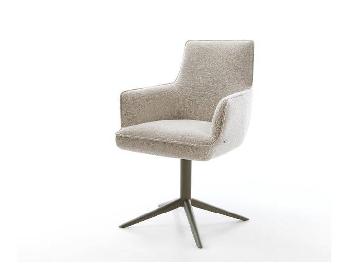 Drehstuhl Heira-Flex mit Armlehnen Webstoff Soft Beige Fußkreuz Effektfinish Titan 360° drehbar Wippfunktion Taschenfederkern, Esszimmerstühle Drehstuhl Heira-Flex mit Armlehnen Webstoff Soft Beige Fußkreuz Effektfinish Titan 360° drehbar Wippfunktion Taschenfederkern, Esszimmerstühle von Delife