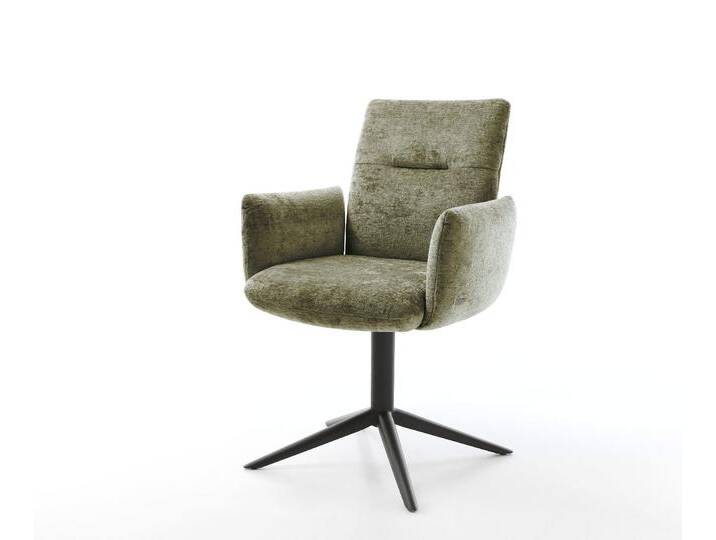 Drehstuhl Jova-Flex mit Armlehnen Chenille Olive Fußkreuz Schwarz 360° drehbar Wippfunktion Taschenfederkern, Esszimmerstühle Drehstuhl Jova-Flex mit Armlehnen Chenille Olive Fußkreuz Schwarz 360° drehbar Wippfunktion Taschenfederkern, Esszimmerstühle von Delife