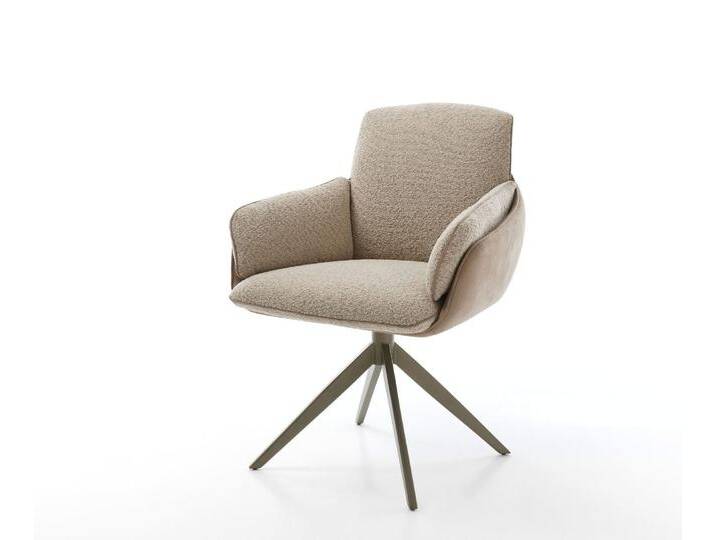 Drehstuhl Luan-Flex mit Armlehnen Materialmix Schlamm Kreuzgestell breit Effektfinish Titan 360° drehbar Wippfunktion, Esszimmerstühle Drehstuhl Luan-Flex mit Armlehnen Materialmix Schlamm Kreuzgestell breit Effektfinish Titan 360° drehbar Wippfunktion, Esszimmerstühle von Delife
