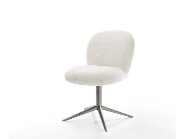 Drehstuhl Nube-Flex Bouclé Soft Beige Fußkreuz Graphit 360° drehbar Wippfunktion Taschenfederkern, Esszimmerstühle von Delife