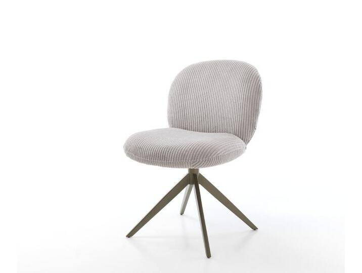Drehstuhl Nube-Flex Cord Silbergrau Kreuzgestell breit Effektfinish Titan 360° drehbar Taschenfederkern, Esszimmerstühle von Delife