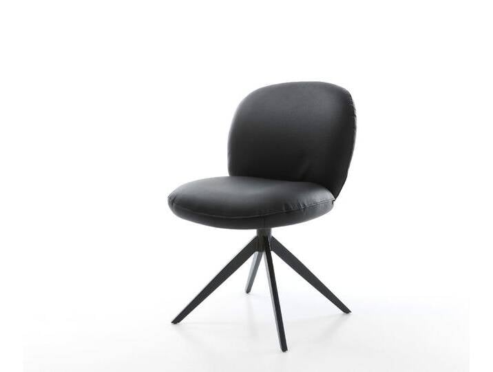 Drehstuhl Nube-Flex Echt-Leder Schwarz Kreuzgestell breit Schwarz 360° drehbar Wippfunktion Taschenfederkern, Esszimmerstühle Drehstuhl Nube-Flex Echt-Leder Schwarz Kreuzgestell breit Schwarz 360° drehbar Wippfunktion Taschenfederkern, Esszimmerstühle von Delife