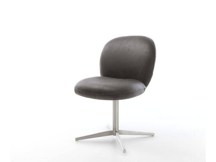 Drehstuhl Nube-Flex Mikrofaser Anthrazit Vintage Fußkreuz Edelstahl 360° drehbar Taschenfederkern, Esszimmerstühle Drehstuhl Nube-Flex Mikrofaser Anthrazit Vintage Fußkreuz Edelstahl 360° drehbar Taschenfederkern, Esszimmerstühle von Delife