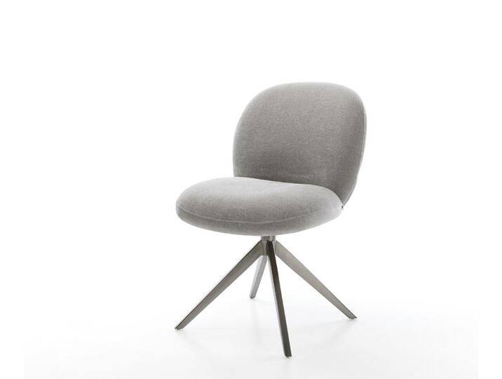 Drehstuhl Nube-Flex Strukturstoff Soft Grau Kreuzgestell breit Graphit 360° drehbar Wippfunktion Taschenfederkern, Esszimmerstühle von Delife