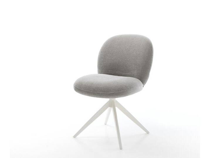 Drehstuhl Nube-Flex Strukturstoff Soft Grau Kreuzgestell breit Weiß 360° drehbar Wippfunktion Taschenfederkern, Esszimmerstühle Drehstuhl Nube-Flex Strukturstoff Soft Grau Kreuzgestell breit Weiß 360° drehbar Wippfunktion Taschenfederkern, Esszimmerstühle von Delife
